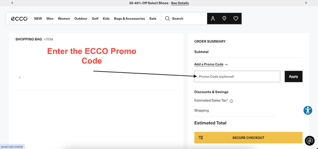 How to use an ECCO Promo Code