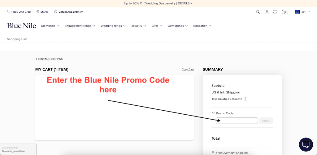 How to use a Blue Nile Promo Code