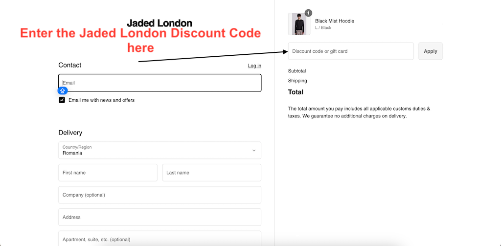 How to use a Jaded London Discount Code