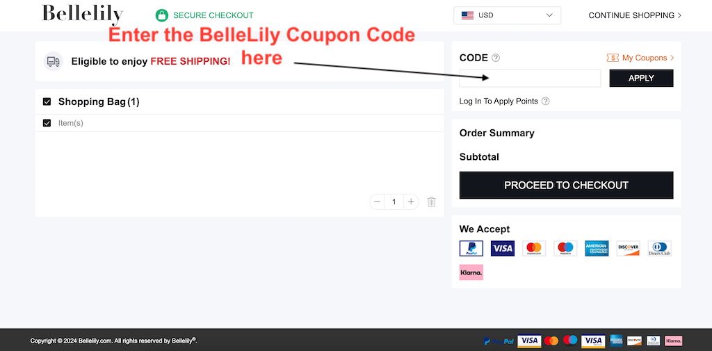 How to use a Bellelily Coupon Code